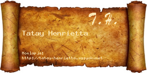 Tatay Henrietta névjegykártya